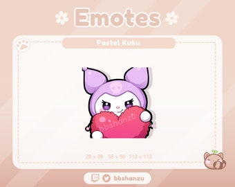 Heart Pastel Purple Plush Bunny | Twitch Discord Emotes | Twitch Graphics