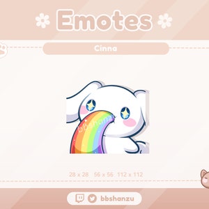 Rainbow Vomit White Plush Cinnamon Puppy | Twitch Discord Emotes | Twitch Graphics