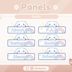 White Plush Cinnamon Puppy Panels | Twitch Panels | Twitch Graphics