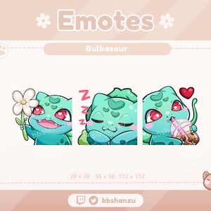 BULBASAUR Twitch Discord Emotes | Twitch Graphics