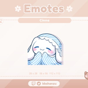 Cozy White Plush Cinnamon Puppy | Twitch Discord Emotes | Twitch Graphics