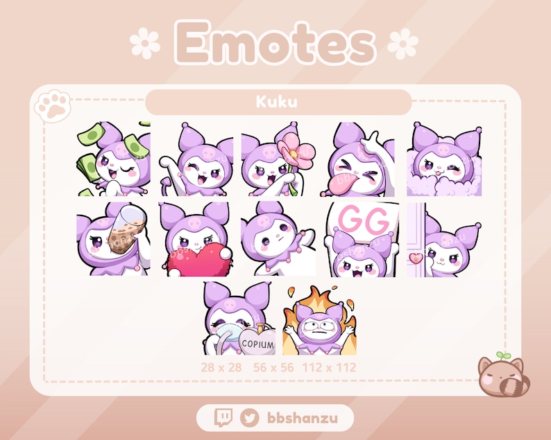 Pastel Purple Plush Bunny Twitch Discord Emotes Twitch Graphics Etsy