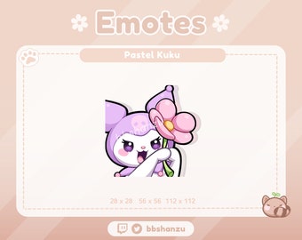 Flower Pastel Purple Plush Bunny | Twitch Discord Emotes | Twitch Graphics