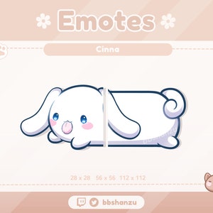 Long White Plush Cinnamon Puppy | Twitch Discord Emotes | Twitch Graphics