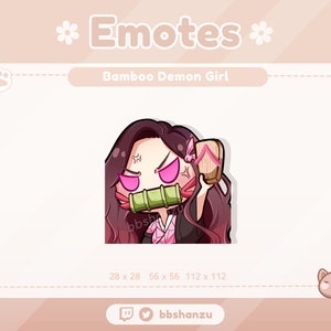 Angry Bamboo Demon Girl | Twitch Discord Emotes | Twitch graphics