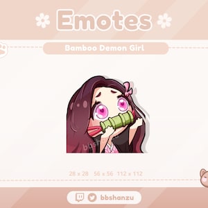 Sooking Bamboo Demon Girl | Twitch Discord Emotes | Twitch graphics