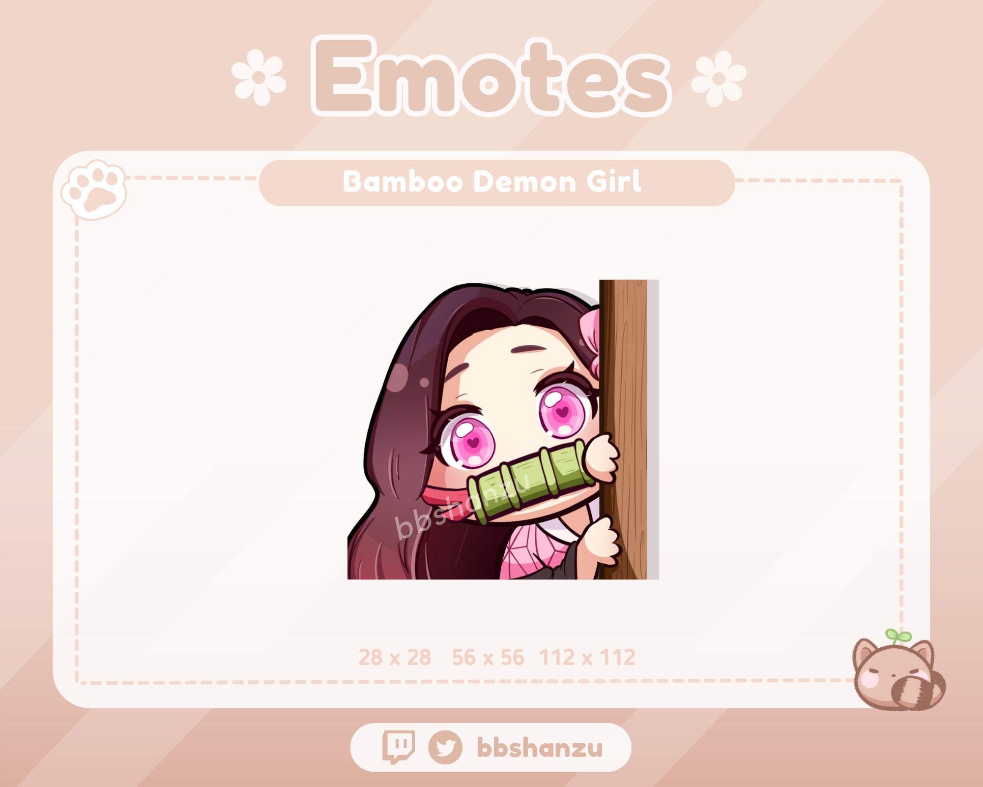Lurk Bamboo Demon Girl Twitch Discord Emotes Twitch 