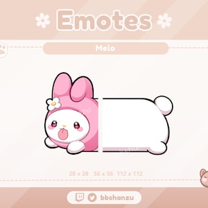 Long Pink Plush Bunny | Twitch Discord Emotes | Twitch Graphics