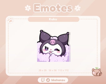 Cosy Dark Plush Bunny | Twitch Discord Emotes | Twitch Graphics