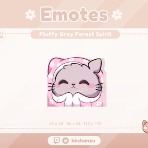 Cozy Fluffy Grey Forest Spirit | Twitch Discord Emotes | Twitch Graphics