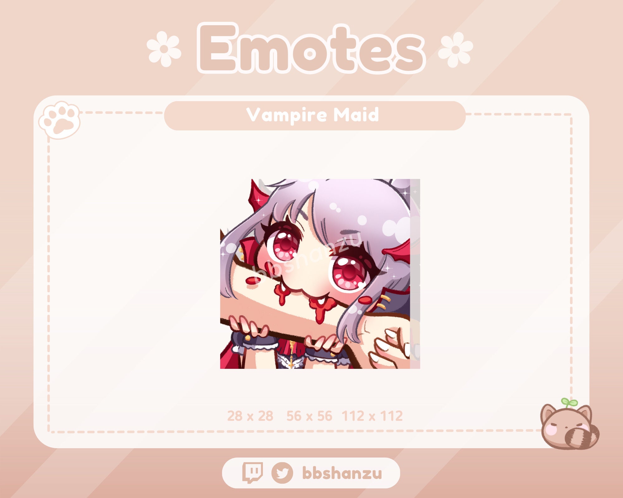 Vampire Maid | Twitch Discord Emote | Twitch Graphics - Etsy UK