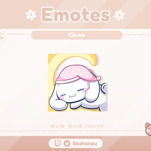 Goodnight White Plush Cinnamon Puppy | Twitch Discord Emotes | Twitch Graphics