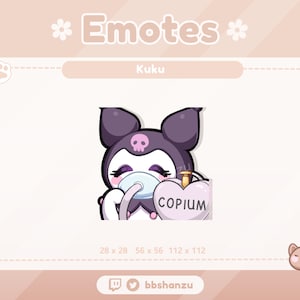 Copium Dark Plush Bunny | Twitch Discord Emotes | Twitch Graphics
