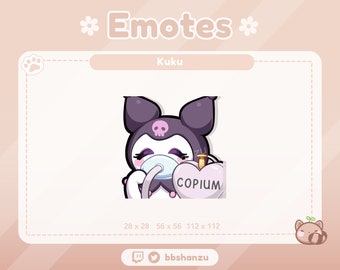 Copium Dark Plush Bunny | Twitch Discord Emotes | Twitch Graphics