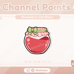 Strawberry Jam Twitch Channel Points | Twitch Discord Icon | Twitch Graphics