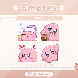 4er Pack KIRBY Twitch Discord Emotes | Twitch Grafik