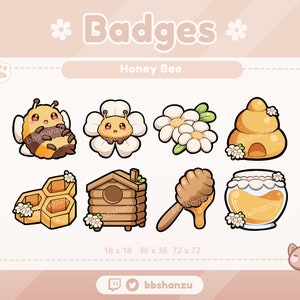 Honey Bee Twitch Badges | Twitch Discord Badges | Twitch Graphics