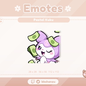 Money Pastel Purple Plush Bunny | Twitch Discord Emotes | Twitch Graphics