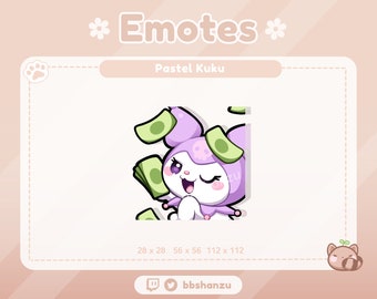 Money Pastel Purple Plush Bunny | Twitch Discord Emotes | Twitch Graphics