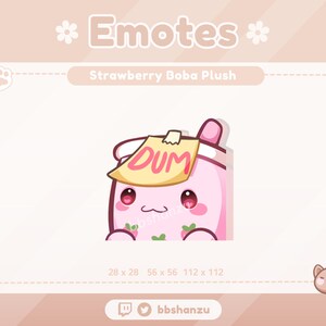 Dum Erdbeer Boba Plüsch | Twitch Discord Emotes | Twitch Grafik
