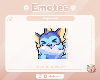 Heart VAPOREON Pokémon | Twitch Discord Emotes | Twitch Graphics