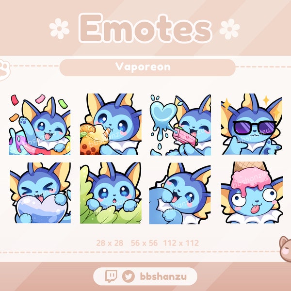 Pool Party VAPOREON Pokémon | Twitch Discord Emotes | Twitch Graphics