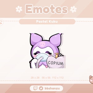 Copium Pastel Purple Plush Bunny | Twitch Discord Emotes | Twitch Graphics