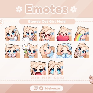 Empregada doméstica loira gato | Emotes de discórdia do Twitch | Gráficos Twitch