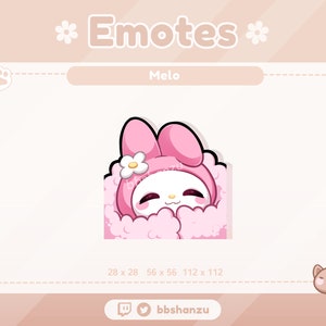 Cosy Pink Plush Bunny | Twitch Discord Emotes | Twitch Graphics