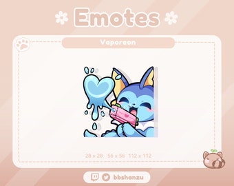 Water Pistol VAPOREON Pokémon | Twitch Discord Emotes | Twitch Graphics