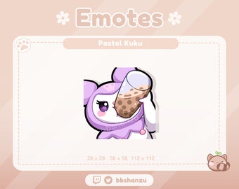Hydrate Pastel Purple Plush Bunny | Twitch Discord Emotes | Twitch Graphics