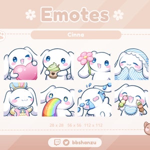 Wit pluche kaneelpuppy | Twitch Discord-emotes | Twitch-afbeeldingen