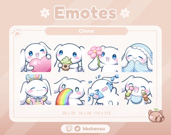 White Plush Cinnamon Puppy | Twitch Discord Emotes | Twitch Graphics