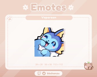 Playful VAPOREON Pokémon | Twitch Discord Emotes | Twitch Graphics