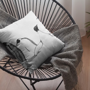 PENGUIN THROW PILLOWS / Cute Animal Pillow / Penguin Outdoor Cushion / Modern Cushion / Garden Furniture / Penguin Lover Gift
