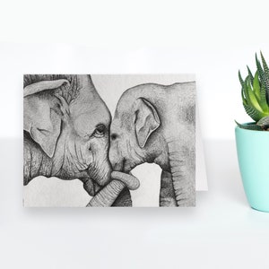 Carte de vœux ELEPHANT ANIMAL / Carte éléphant / Carte anniversaire / Carte imprimée éléphant / Carte d’occasion vierge / Cadeau éléphant