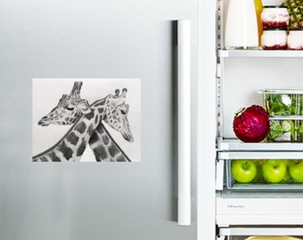 GIRAFFE ANIMAL MAGNET / Refrigerator Magnet / Giraffe Magnet / Giraffe Printed Magnet / Kitchen Décor Gift / Giraffe Gift