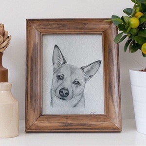 Custom Dog Portrait Drawing, Pencil Sketch For Animal Lover, Hand Drawn Wall Art, Pet Loss Bereavement Memorial Gift For Mum or Dad