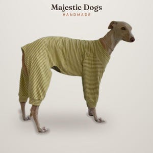 Greyhound Pajamas for Dogs, Stretch Cotton Whippet Saluki Borzoi Dog Pajama, Free Custom Sizing