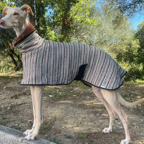 Dog Coat, Winter Wool Coat with Adjustable Clip Strap - All Sizes for Greyhound, Whippet and All Dogs