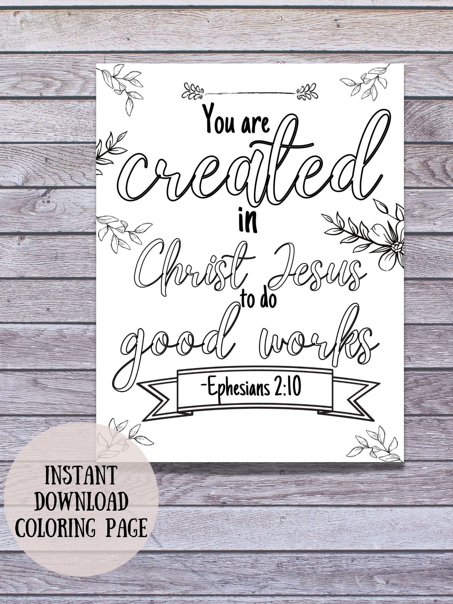 Bible Verse Adult Coloring Page Printable Coloring Sheet | Etsy