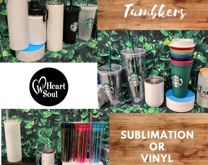 Featured listing image: Customized| Personalized Tumblers-Vinyl & Sublimation |D9|Wedding|Shower|Birthday|Made to Order