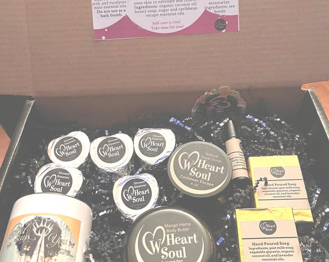 Featured listing image: At Home Spa Gift Boxes |Gifts| Special occasion| Body Butter|Sugar Scrubs| Hand poured soap| Bath Salts OR Shower Steamers
