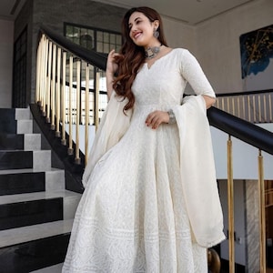 Chicken anarkali suit sale