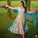 Indian Bollywood Designer Rayon Anarkali Kurti And Pant With Shibori Print Dupatta Set Dress Special For Women/Girls.Gifted Dress For Her. 