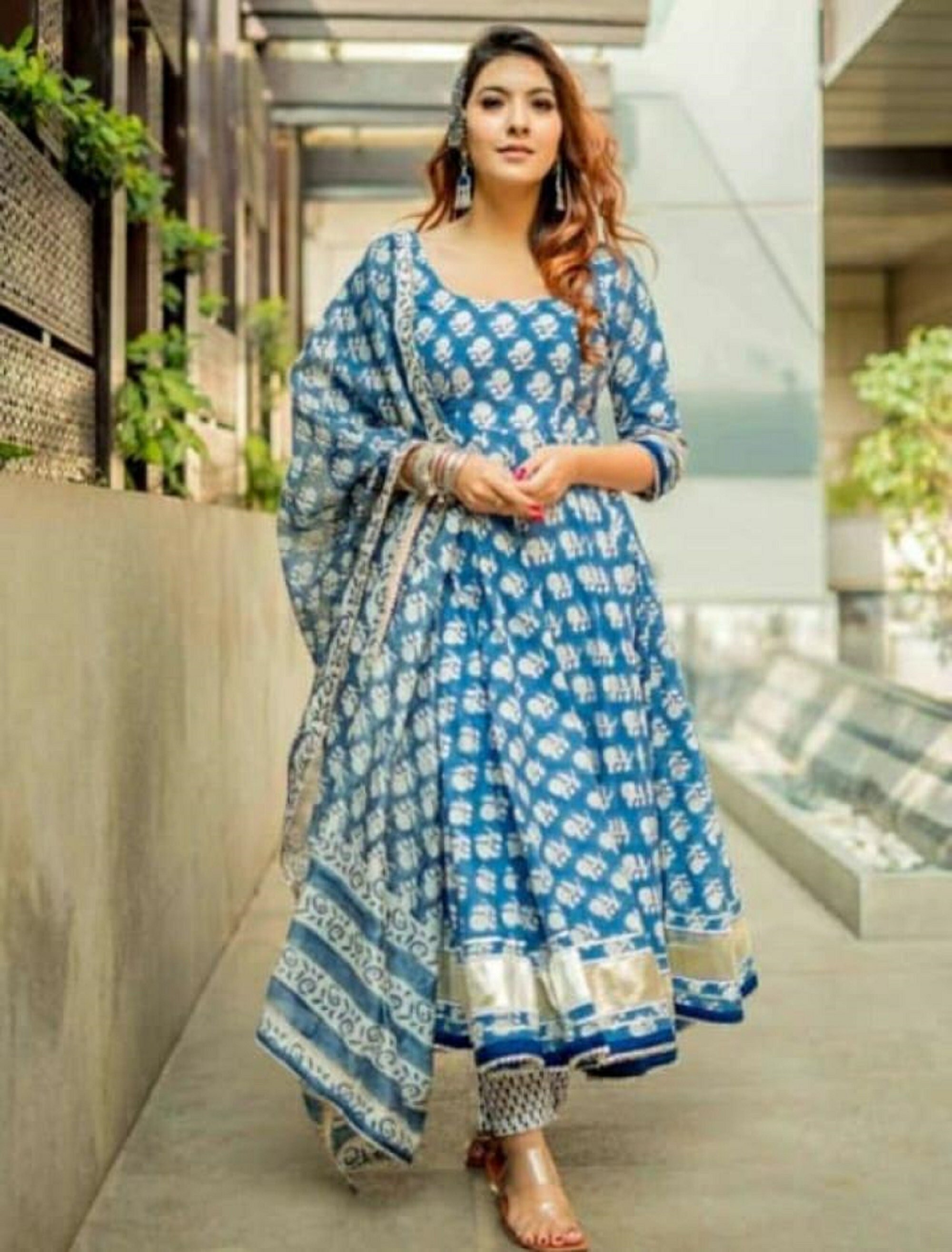 Cotton anarkali best sale suits