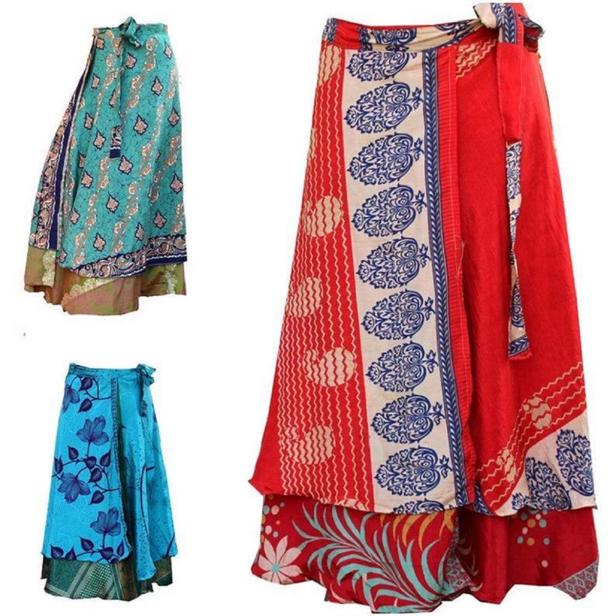 25 PC Silk Vintage Indian Wrap Women Skirt. Wholesale Layer Etsy