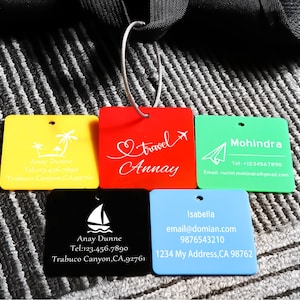 Personalized Acrylic Luggage Tag,Custom Travel Accessorie,Backpack Name Tag,Suitcase ID Tag,Bag Tag for Kid,Travel Accessories Gift,Use Logo
