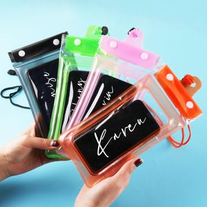 Personalisierung wasserdichte Handytasche, Benutzerdefinierte Namen Tasche für Pool, Strand, Spielzeug, Reisen