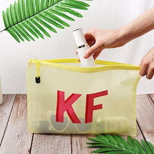Shadow Monogram Pool Bag,Personalized Bridesmaid Beach Pouch,Custom Bachelorette Sunscreen Bag,Bridesmaid Gift Bag,Storage Bag,Can Use Logo